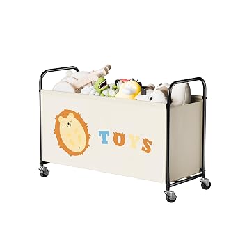 GRANNY SAYS Toy Box with Wheels Large Storage Box Children Toy Storage Box Play Boxes Storage Children Toy Chest Children's Room Toy Box Storage for Kids Beige
