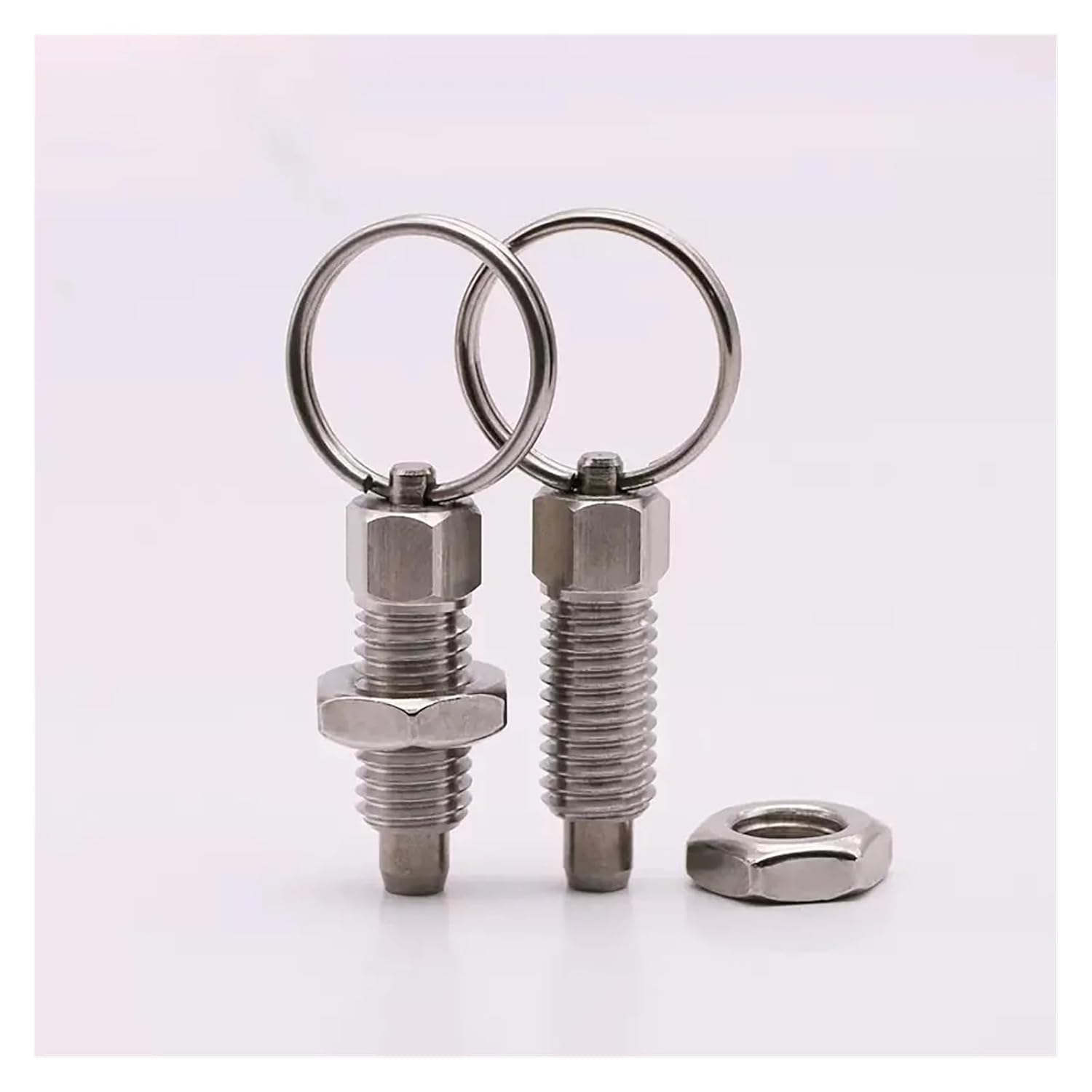 Plunger Pin, 5Pcs Pull Ring Knob Plunger/Spring Positioning Lock Pin/Hand Indexing Pin M6M8M10M12M16 for Industrial Mechanical Use(Stainless Steel,M8-5)