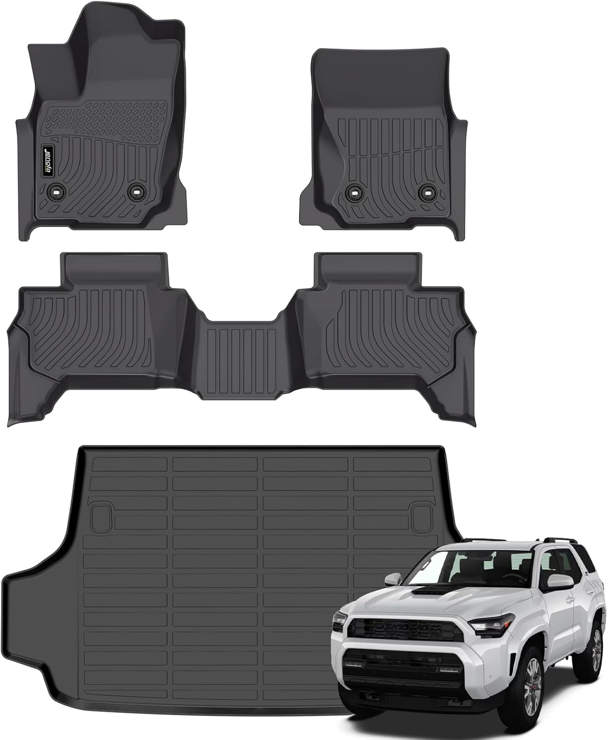 Jenofa-Floor Mats for 4Runner 2025-2026 5 Seats (Only Gas) All Weather TPE Custom Fit Floor Liner for 4 Runner SR5/TRD/Limited 6th gen Front&Rear Car Mats 20|For 4runner 5 seat|2025-2026|Set