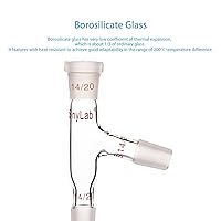 Vista 3 de StonyLab Adaptador de destilación de 3 vías con juntas 14/20 para aparatos de destilación