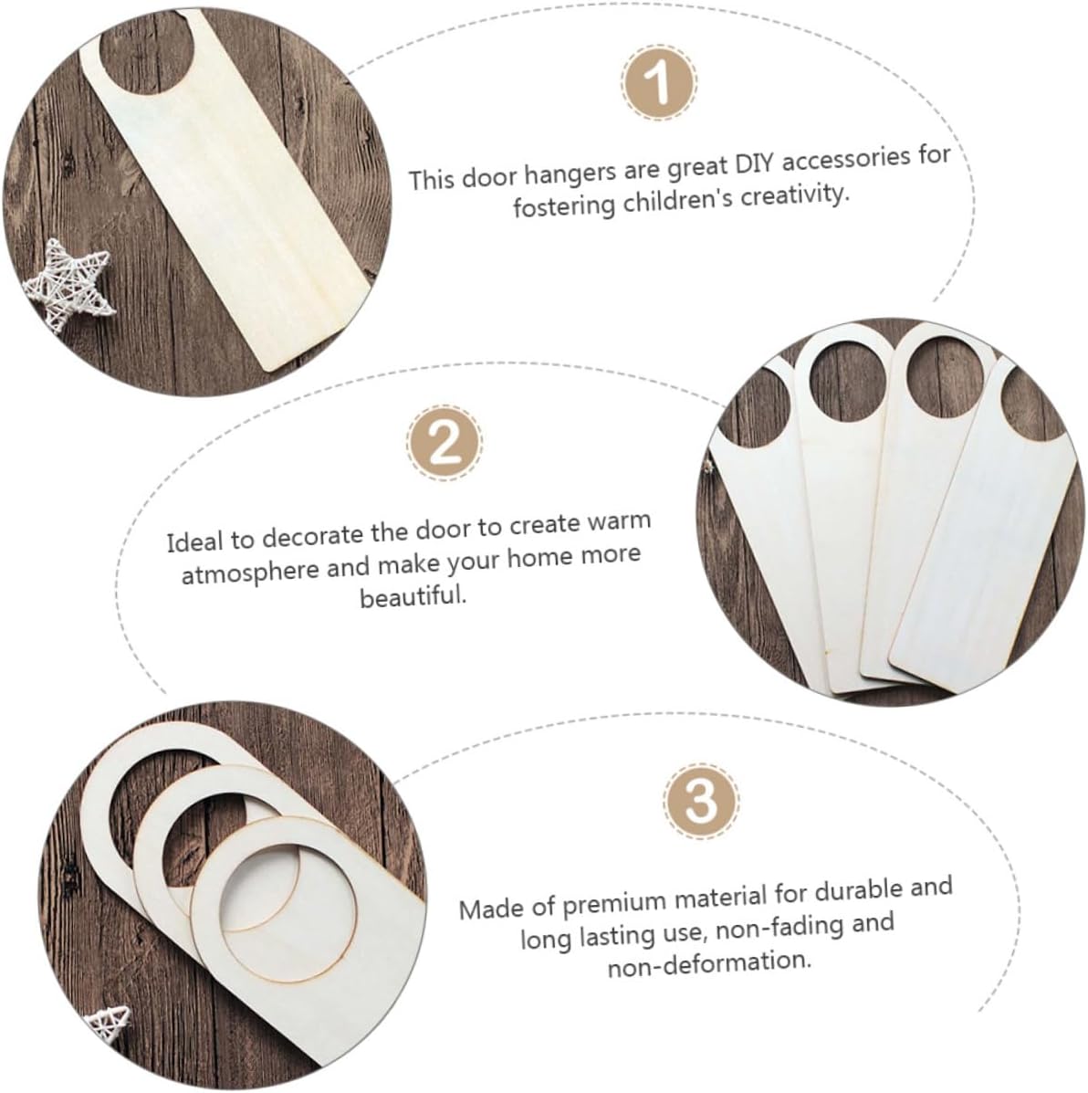 10pcs Wooden Door Plates Hangers for Home Cafe Bar Restaurant Decor Door Hangers Blank Tags