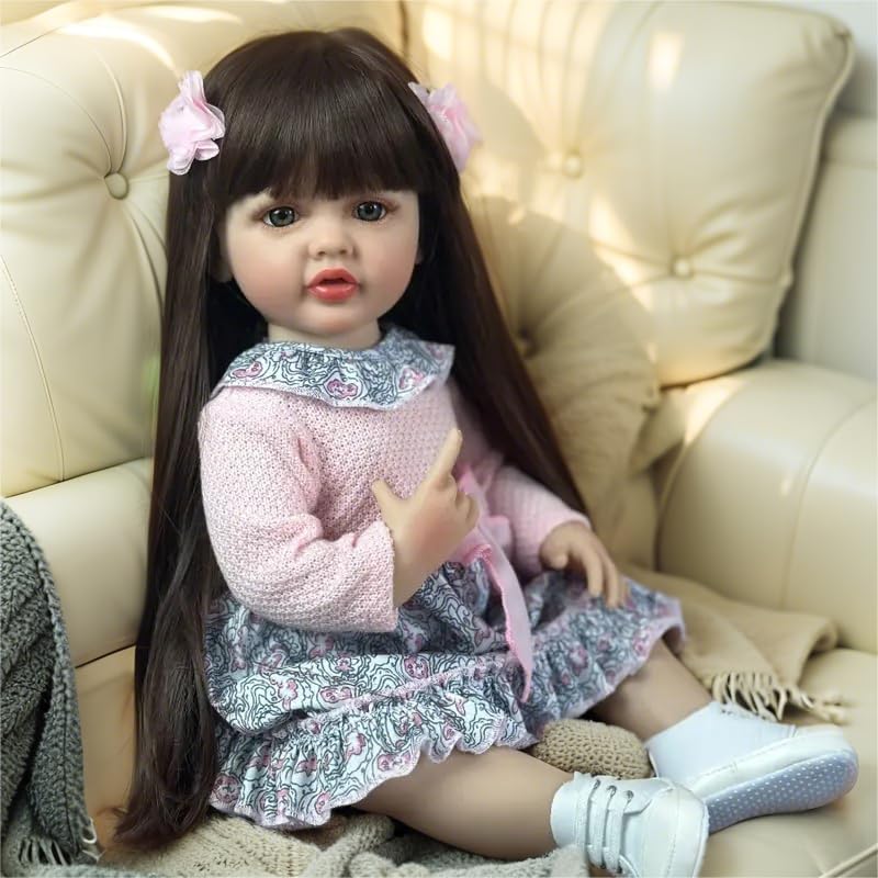 Muñeca Reborn Pinky Realista 55 cm cuerpo completo silicona miniatura 2