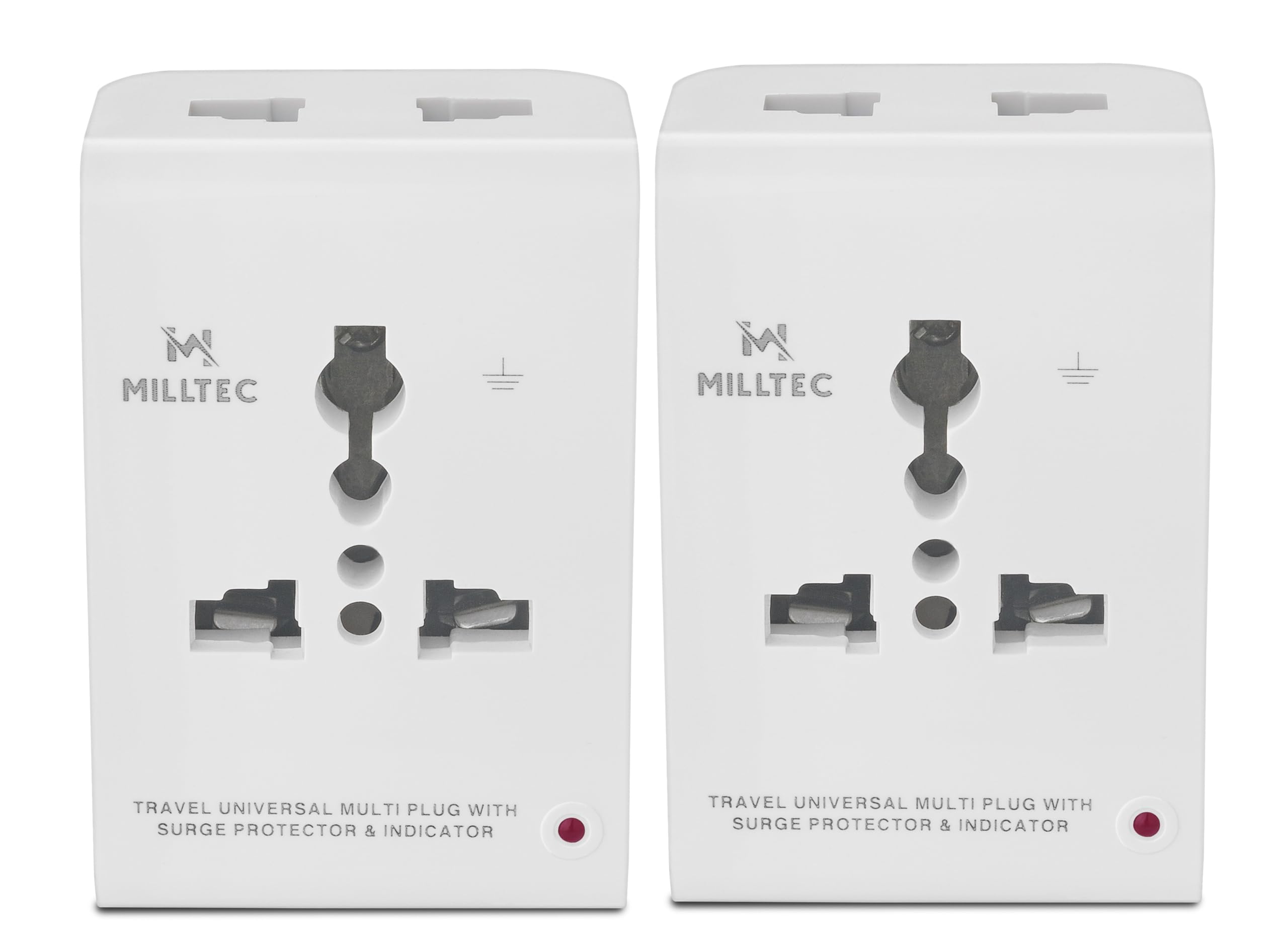 milltec EVO 3 Pin Universal Multi Travel Adaptor with Surge Protector and Supply Indicator, 10 Amp 240V, White, Pack of 2-picture-36
