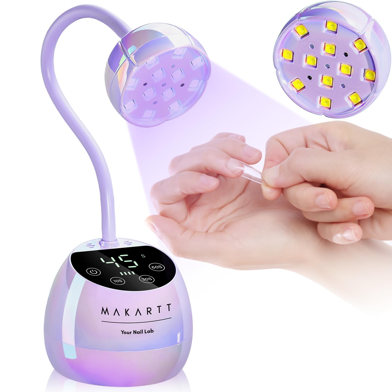 Makartt Mini UV Nagel Lampe - Mini UV lampe für gelnägel, LED Nail Lamp für Nageltrockner Nagellicht Aushärtungslampe mit 60er-Sekunden-Timer USB für Gel Nagellack, praktische Reise Gel Nagel