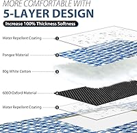 Vista 3 de ZAZE Mantas de Pícnic Lavables a Máquina, 80''x80'' Extra Grande Impermeable Resistente a la Arena Plegable Compacta Manta de Playa, Tapete Exterior