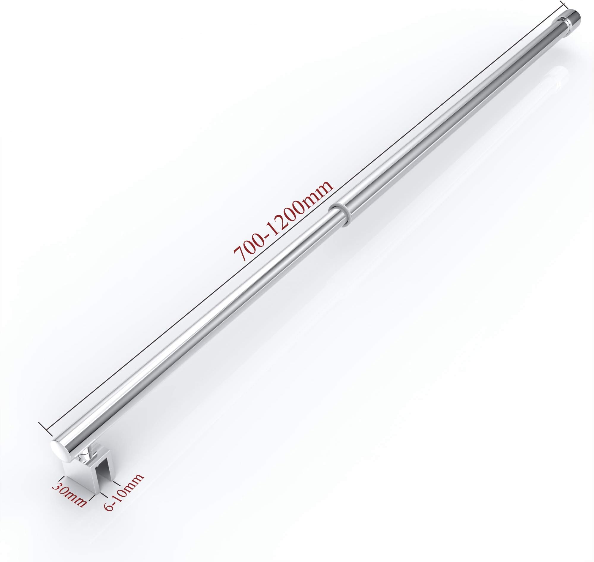 700mm to 1200mm Telescopic Bar Support Bar Support Arm Stainless Steel for Wet Room Shower Screen Walk in Shower Enclosure Thickness 6-10 mm GS21