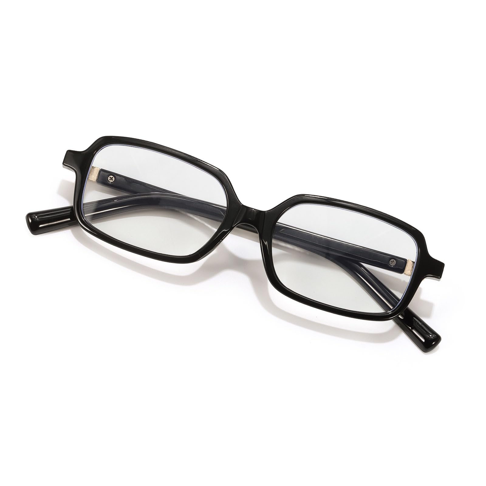 DreamCalf Trendy Fake Glasses Small Rectangle Y2K Eyewear with Anti Blue Light for Women's Cosplay and Daily Style