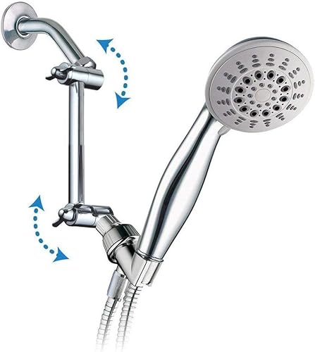 Miniatura 3 de TRUSTMI Cabezal de ducha de latón de 4 pulgadas, montaje de brazo de altura ajustable, cromado