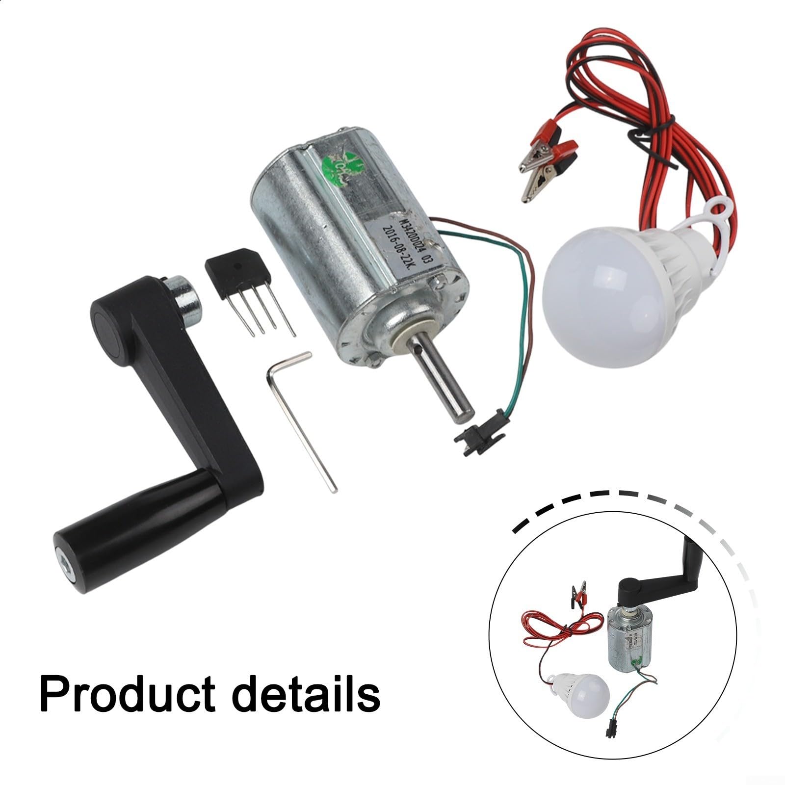 Breeze Wind Turbine Model Generator 12V 80W Manivela de mano con imán permanente para generación de energía eléctrica DIY (juego de 2)