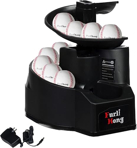 Miniatura 7 de Furlihong 6902BHA Rechargeable Baseball/Softball Toss Machine with Extendable Ball Stacker, Height Adjustable, Use Regulation Baseballs, Softballs