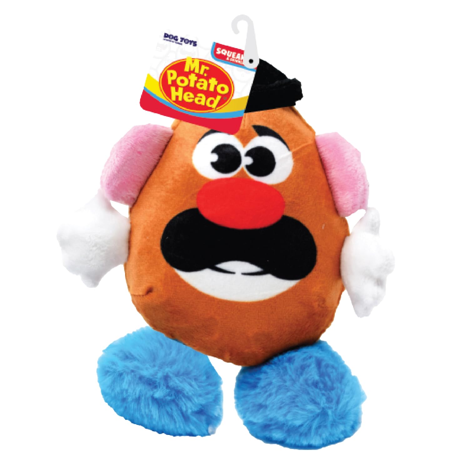 Hasbro Mr. Potato Head Dog Toy, 8-Inch Plush Squeaker and Crinkle Toy for Dogs