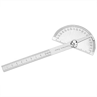 TOPINCN 高品質のステンレス製180度プロトラクターアーム計測定規耐久性がある使いやすくて読み取りやすい角度測定学生の作図エンジニアリング屋内設計向け重量70グラム
