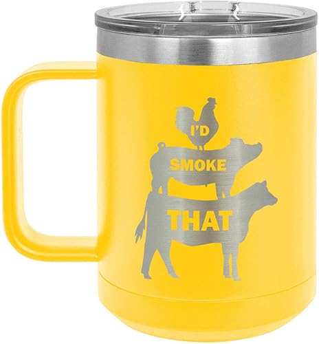 ONLYGIFTS.COM Taza de café amarilla con tapa deslizante de 15 onzas, taza de café de viaje aislada, ideas de regalo de cumpleaños o Navidad de