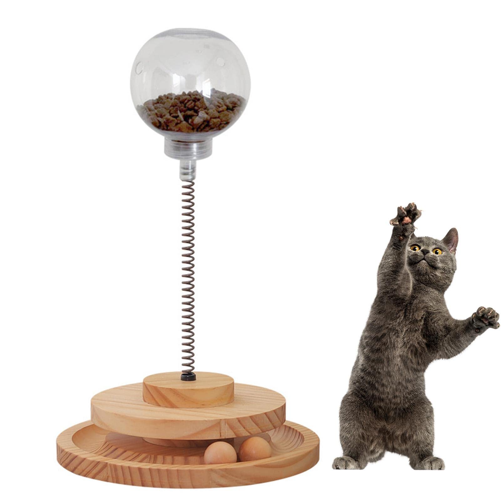 Woyufen Cat Puzzle Tumbler | Cat Treat Dispenser Toy Catnip Cat Toy Cat Nips Spring Toy | Cat Toys For Indoor Cats Interactive Ball Tumbler Treats Toy Slow Feeder Food Dispensing Leaking Dispenser