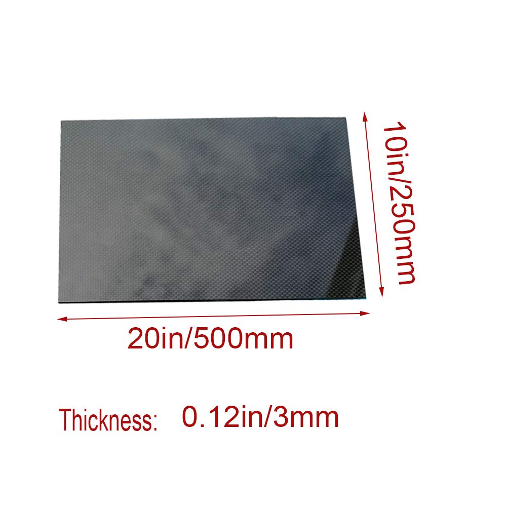 plaqu Fibre de Carbone plaqu Surface GLACANCE millimètre 500x250x3