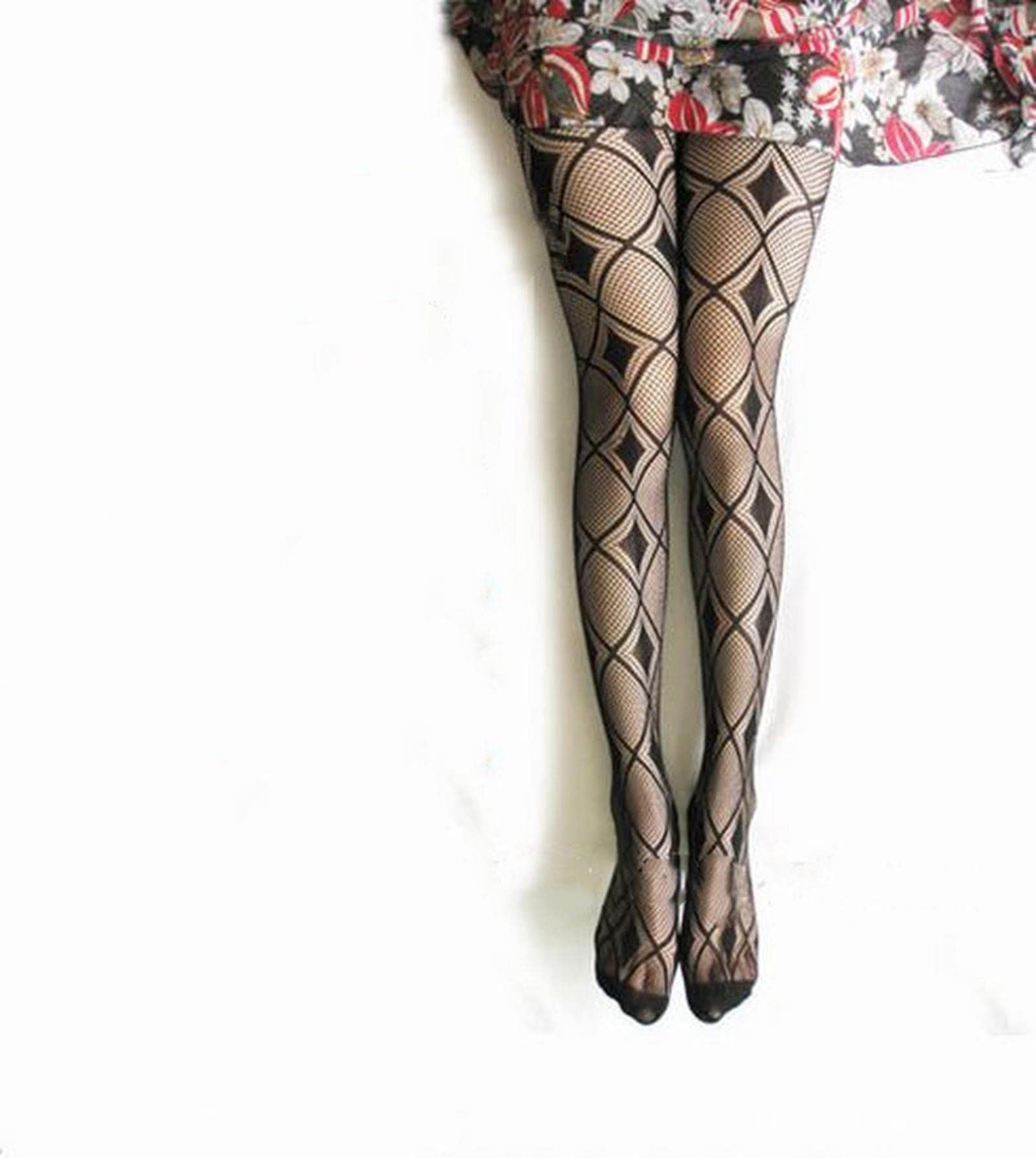 Sexy Strümpfe, sexy Damen-Dessous-Strümpfe, ausgehöhlte Damen-Oberschenkelstrümpfe, Netzstrumpfhose, Spitze, Netzstoff (Dunkelgrau A)
