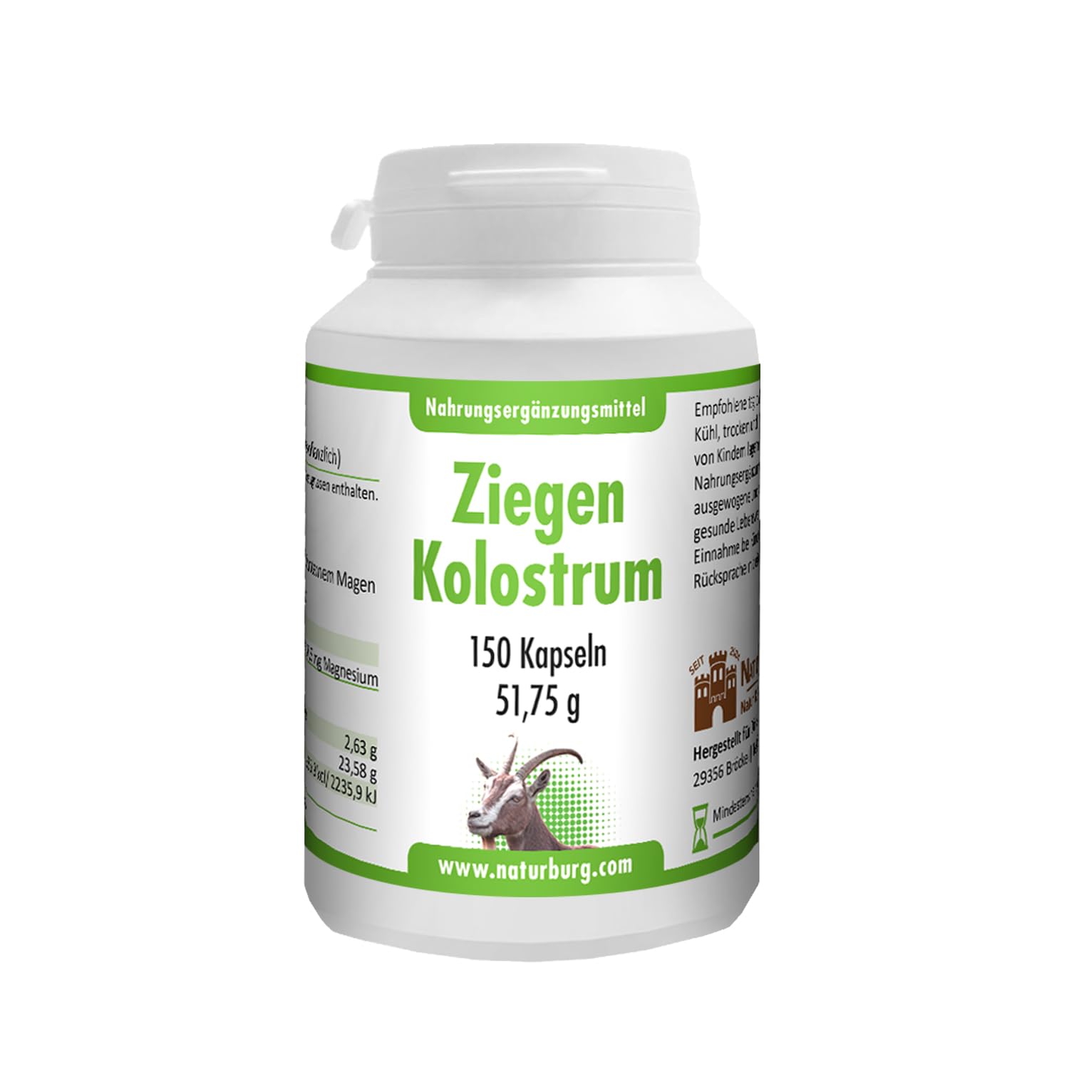 Colostrum Ziege Erstmilch Biestmilch 1 er Pack (1 x 150 Kapseln) - Ziegenkolostrum mit Proteine, Vitamine Aminosäuren - Stoffwechselkur