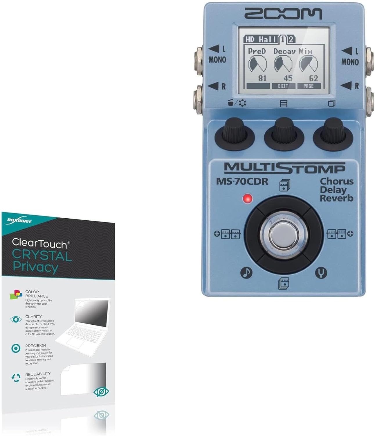 BoxWave Screen Protector Compatible with Zoom MS-70CDR+ - ClearTouch Crystal Privacy (2-Pack), Privacy Screen Protector Flexible Film Clear