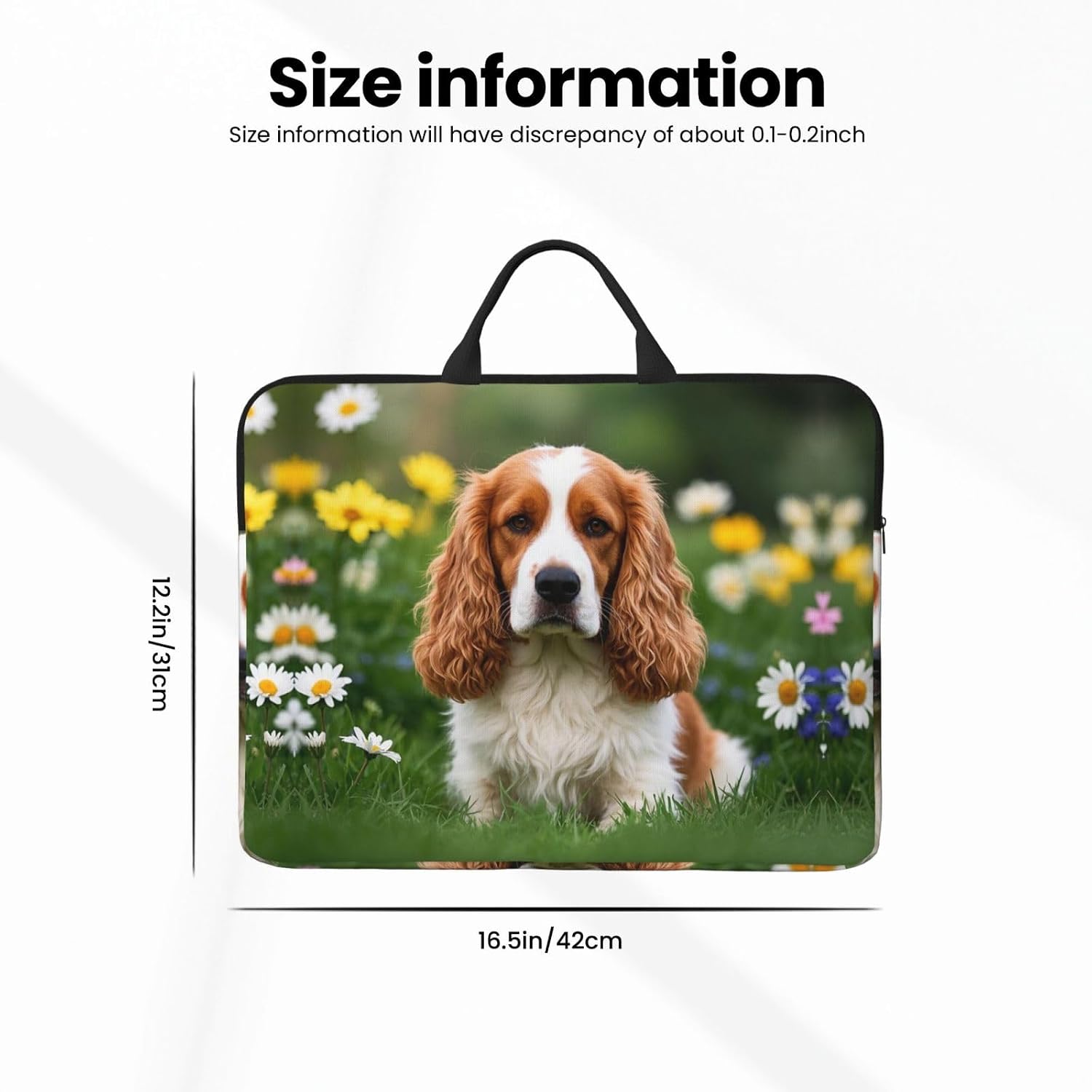 360 Protective Laptop Case 14 inch, Cute pet Basset Hound Dog Laptop Sleeve with Handle Shockproof Computer Bag Waterproof Traveling Computer Cover Notebook Case Briefcase Gifts for Men Women image 4