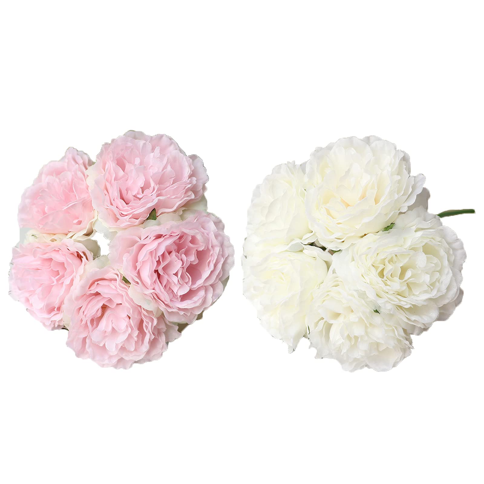 SBJKLYRN Simulated flowers, 2 Pcs Peony Silk Fake Flower Peonies for Wedding DIY Decoration