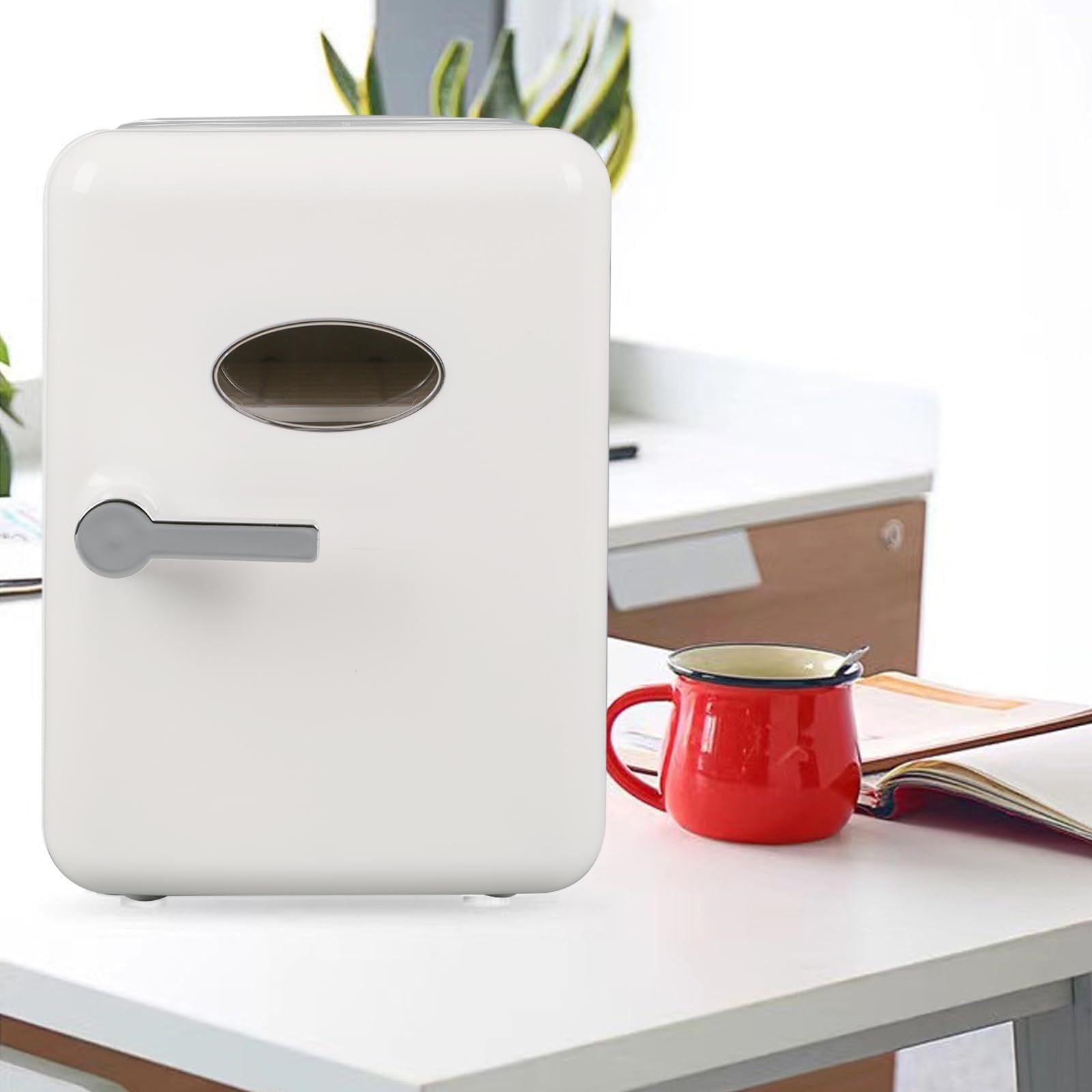 X&Z-XAOY Minifrigo Da 4 Litri E 6 Lattine Frigo Portatile Per Auto Con Funzione Di Raffreddamento E Riscaldamento Frigo Personale Per Cura Della Pelle, Cosmetici, Bevande (Size : White)