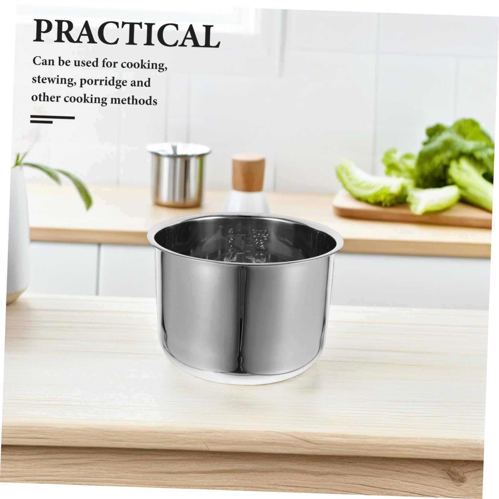 ABOOFAN Recipiente Interior para Olla Arrocera De Acero Inoxidable De 6 litros, Pieza De Repuesto Calentamiento Rápido y Distribución Uniforme del Calor para Uso Doméstico