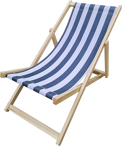 Miniatura 6 de Silla de playa para exteriores, silla reclinable plegable para patio, sillas de camping con respaldo de madera ajustable, para jardín exterior y