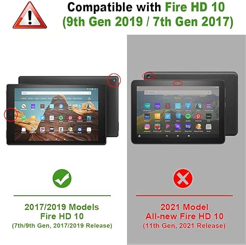 Moko Case For Amazon Fire Hd 10 Tablet (7Th And 9Th Generation, 2017 And 2019 Release) 10” - Slim Folding Stand Cover With Auto Wake/Sleep For 10.1 Inch Tablet, Black #TOP1