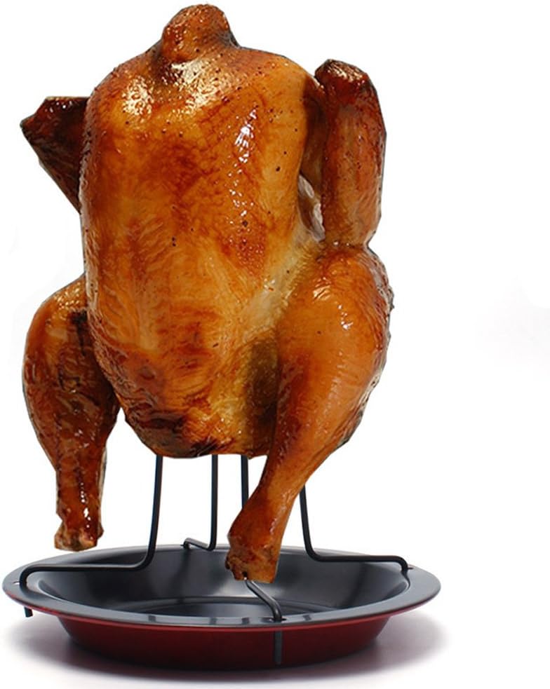 Chicken Cooking Grill Rack with Grill Pan - Chicken Roaster Racks NON-STICK Barbecue Tools BBQ Accessories Tools