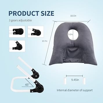 Face Down Pillow for Sleeping, Eye Surgery Recovery | Adjustable Height, Velvet Cover, Massage & Prone, Physiotherapy, Eye Surgery Recovery