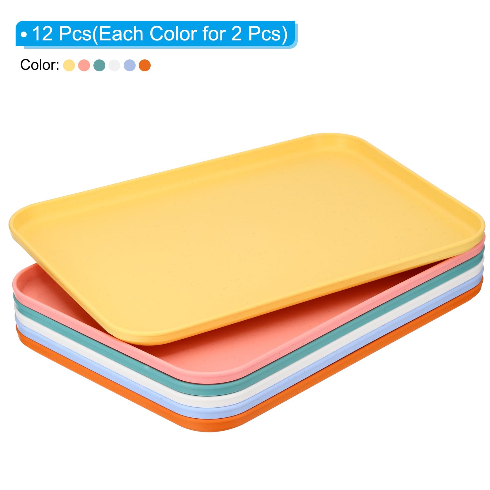 PATIKIL Vassoio da portata per fast food, 24 x 17 cm, confezione da 12 vassoi riutilizzabili in plastica da cucina per mangiare