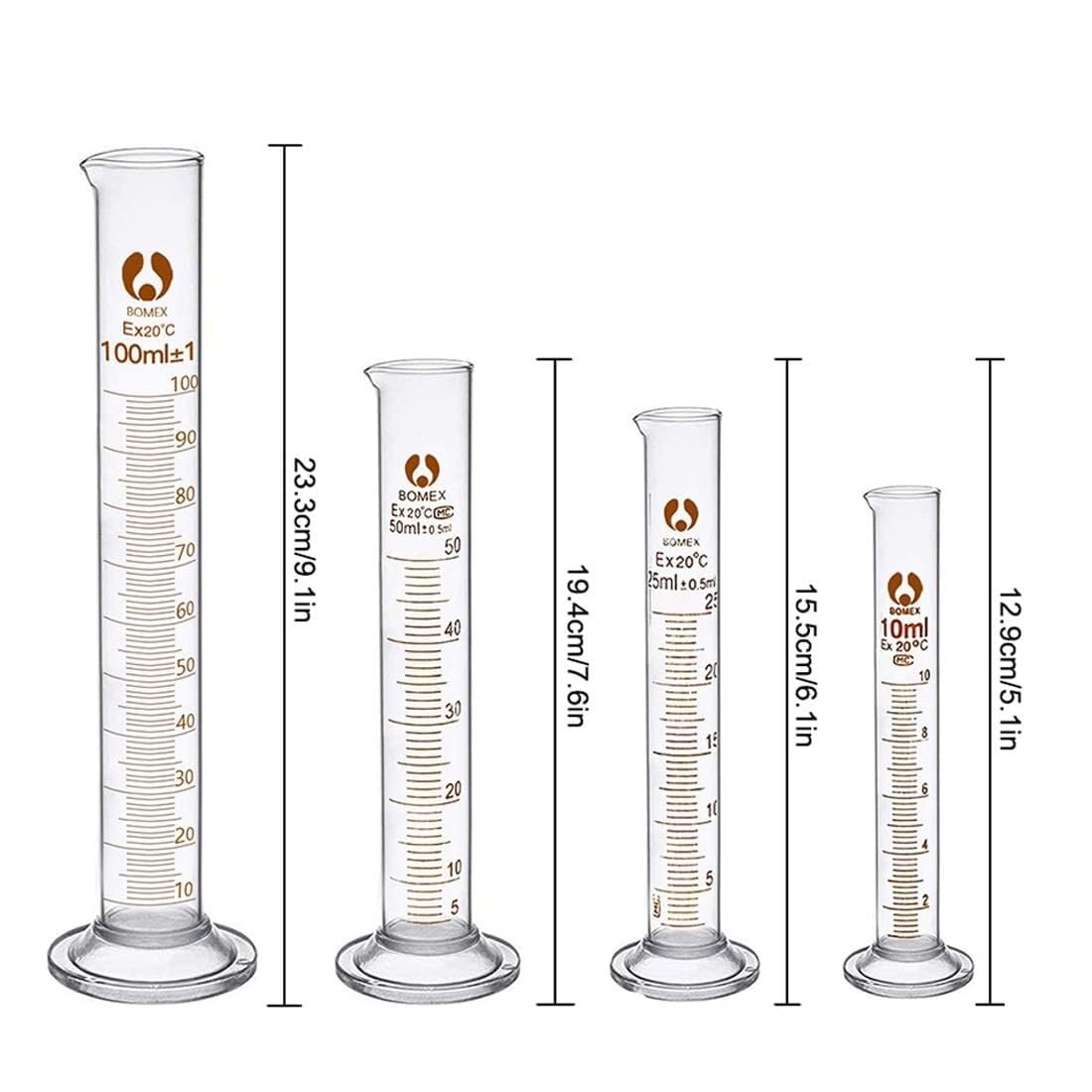 Set de Vasos de Precipitados de Vidrio - 3 Vasos de Medida Graduados 50ml 100ml 250ml con Pipetas, Cepillos, Varillas, Vidrio Borosilicato(1000ml)