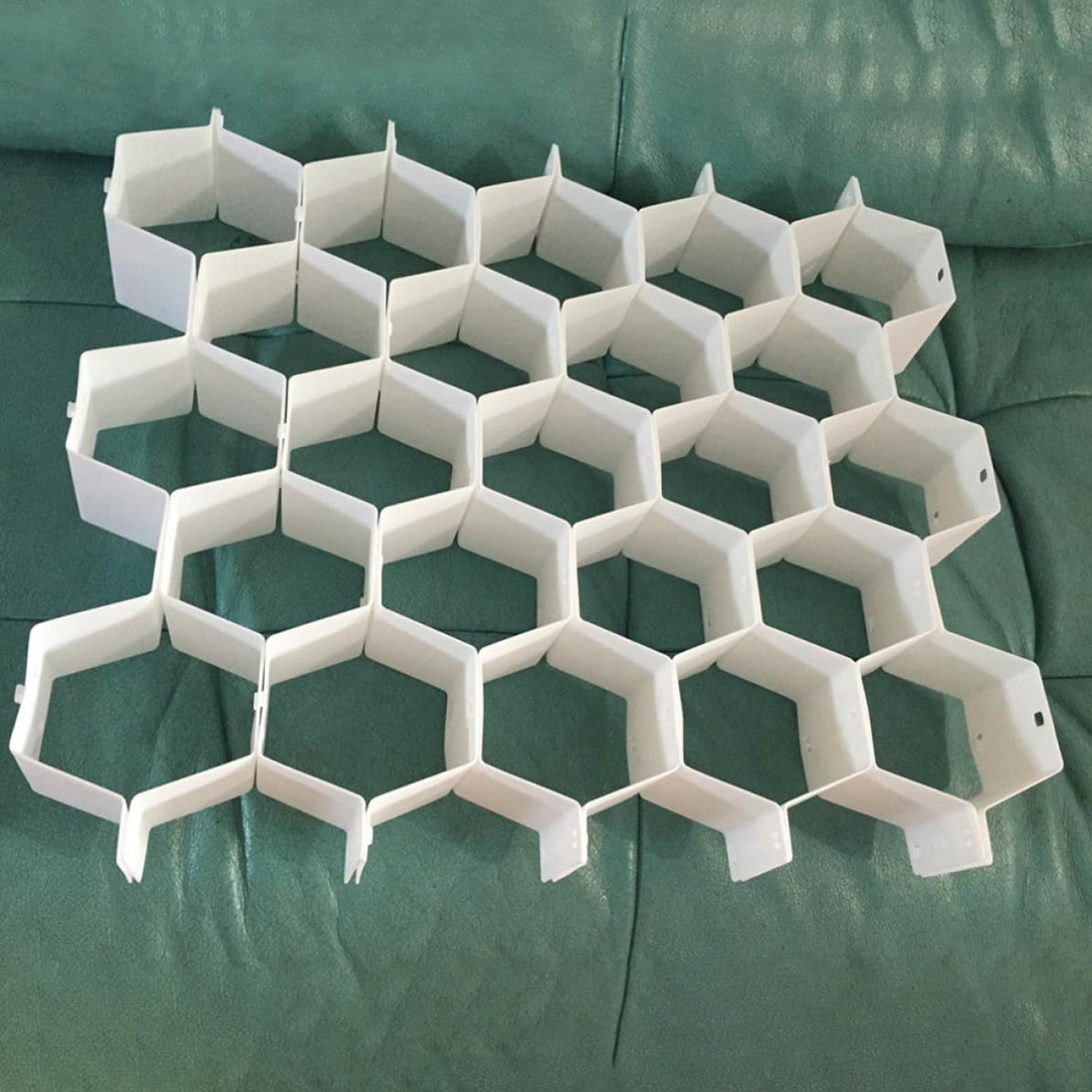 4 Juegos Divisores de Almacenamiento para Cajones Diseño de Panal de Plástico Blanco, Organizador Móvil y Modular Adecuado para Ropa Interior Hogar