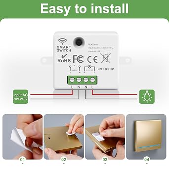 Wireless Switch and Receiver Kit, 1 Receiver and 1 Switch, Gold