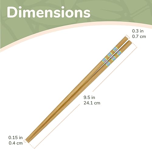 Miniatura 9 de BambooMN Palillos de bambú japoneses reutilizables de primera calidad, Knobby de 9 pulgadas, 6 pares