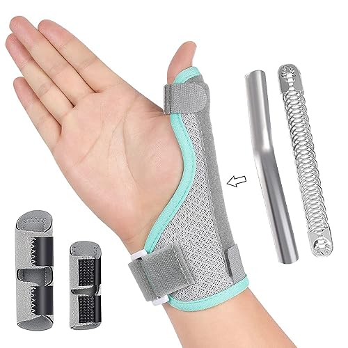 Simnoble Férula de pulgar 2 férulas de dedo gatillo estabilizador reversible de pulgar y muñeca y soporte de dedo para alisar aliviar el dolor