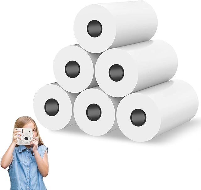 Papier do drukowania, papier termiczny do aparatu dziecięcego, 6 rolek 57 mm, aparat dziecięcy, papier do drukowania, papier do drukowania, drukarka etykiet, papier do uzupełniania aparatu dziecięcego