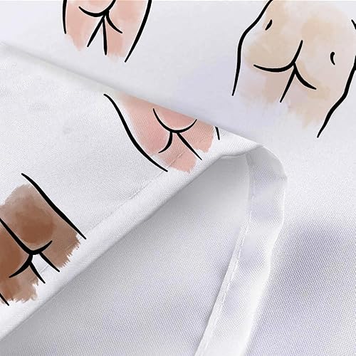 Miniatura 7 de JAWO Divertida cortina de ducha para baño, divertido juego de cortinas de ducha de tela hilarante, accesorios de decoración de baño blancos, ganchos