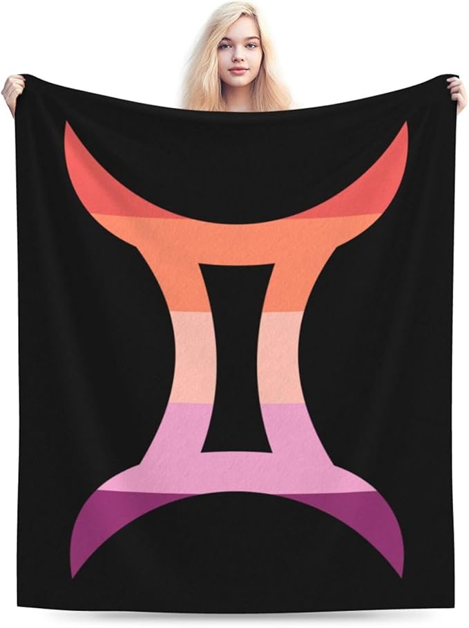 Zodiac Sign Gemini Symbol Throw Blanket for Couch Bed Sofa Throw Blanket for Men Women 50