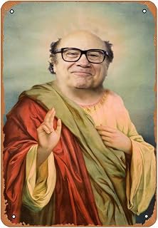 Saint Danny DeVito Poster Print Tin Sign Wall Decorative Metal Signs Office, College Dorm, Children's Room, Games Coffee Shop,Library, Classroom, Gym, or Office 8x12 Inch, 8 x 12 Inch