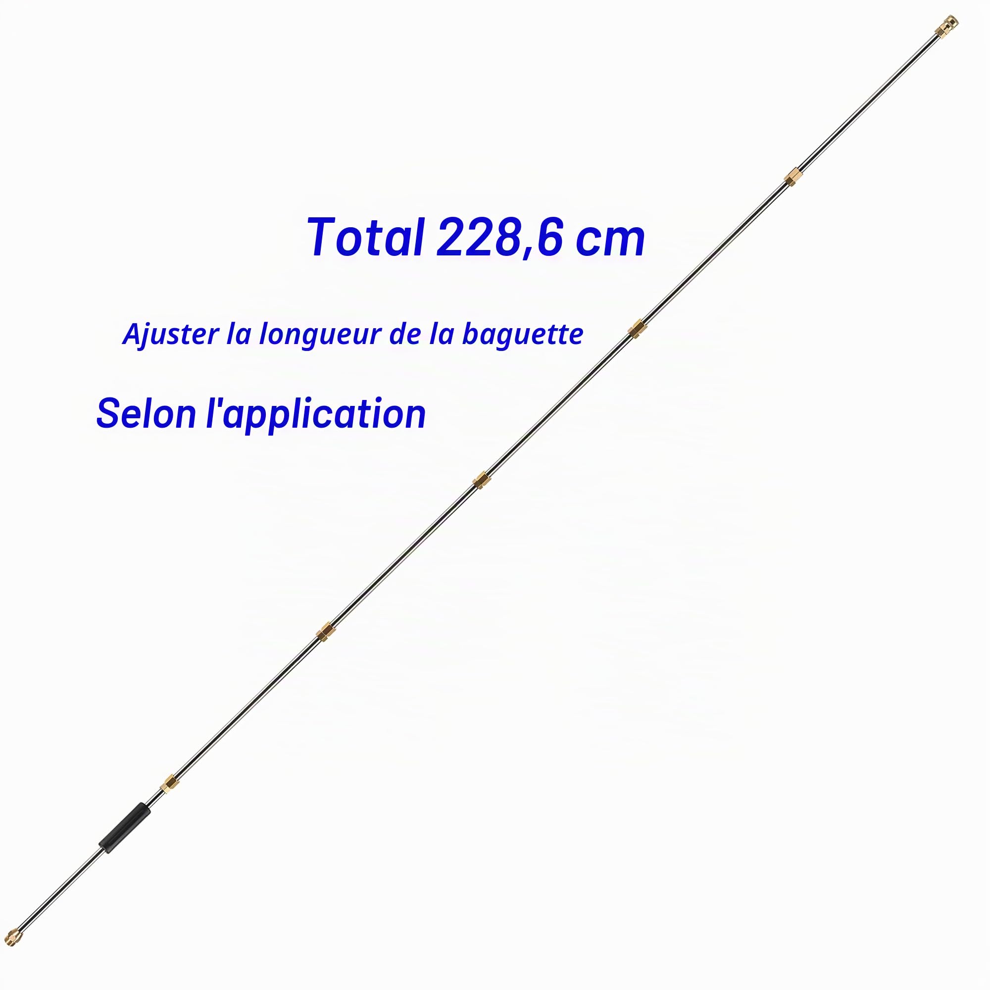 Tool Daily Rallonge de Lance pour Nettoyeur Haute Pression 90 Pouces(2,3 m) | Lance d'Extension Haute Pression avec Raccord Rapide 1/4", M22 14 mm, 280 bar (4000 PSI)