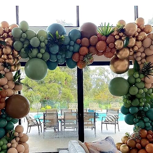 Image of 412pcs Brown Balloon Garland Arch Kit 18 12 10 5 Inch Different Sizes Matte Rretro Latex light brown Balloons for Baby Shower Birthday Wedding Graduation Anniversary Party Decoration