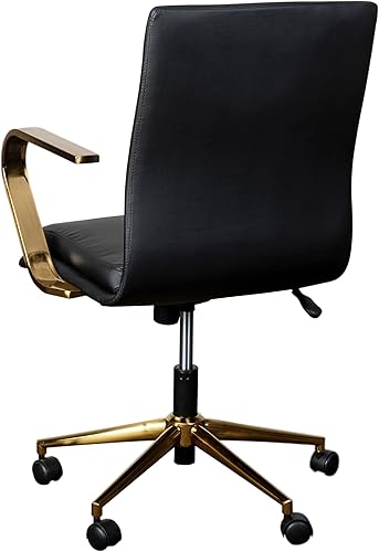 Miniatura 56 de Flash Furniture James Silla ejecutiva de oficina de diseño con respaldo medio, tapicería LeatherSoft gris topo, base y brazos cromados cepillados,