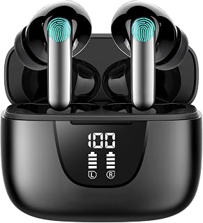 Vtkp Wireless Earbuds, Bluetooth 5.3 Headphones Mini Wireless Headphones, 36H Bluetooth Earbuds with HiFi Stereo Bluetooth Earphones Sport IP6 Waterproof, LED Display
