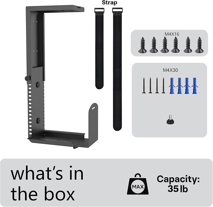 Soporte universal para CPU de pared o escritorio, negro miniatura 7