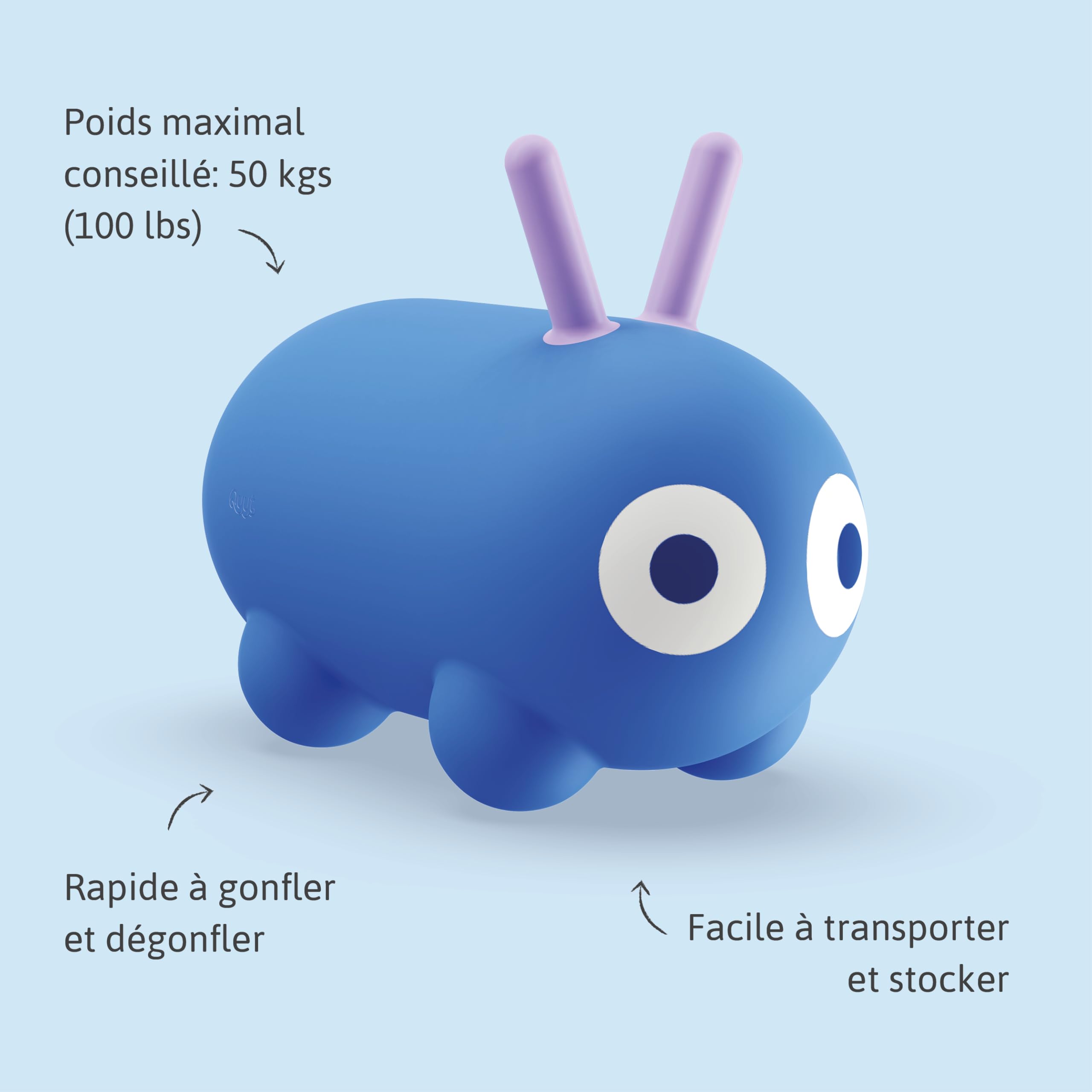 U&C Planet Ballon Sauteur Ballon Sauteur Gonflable avec Pompe, 45 cm