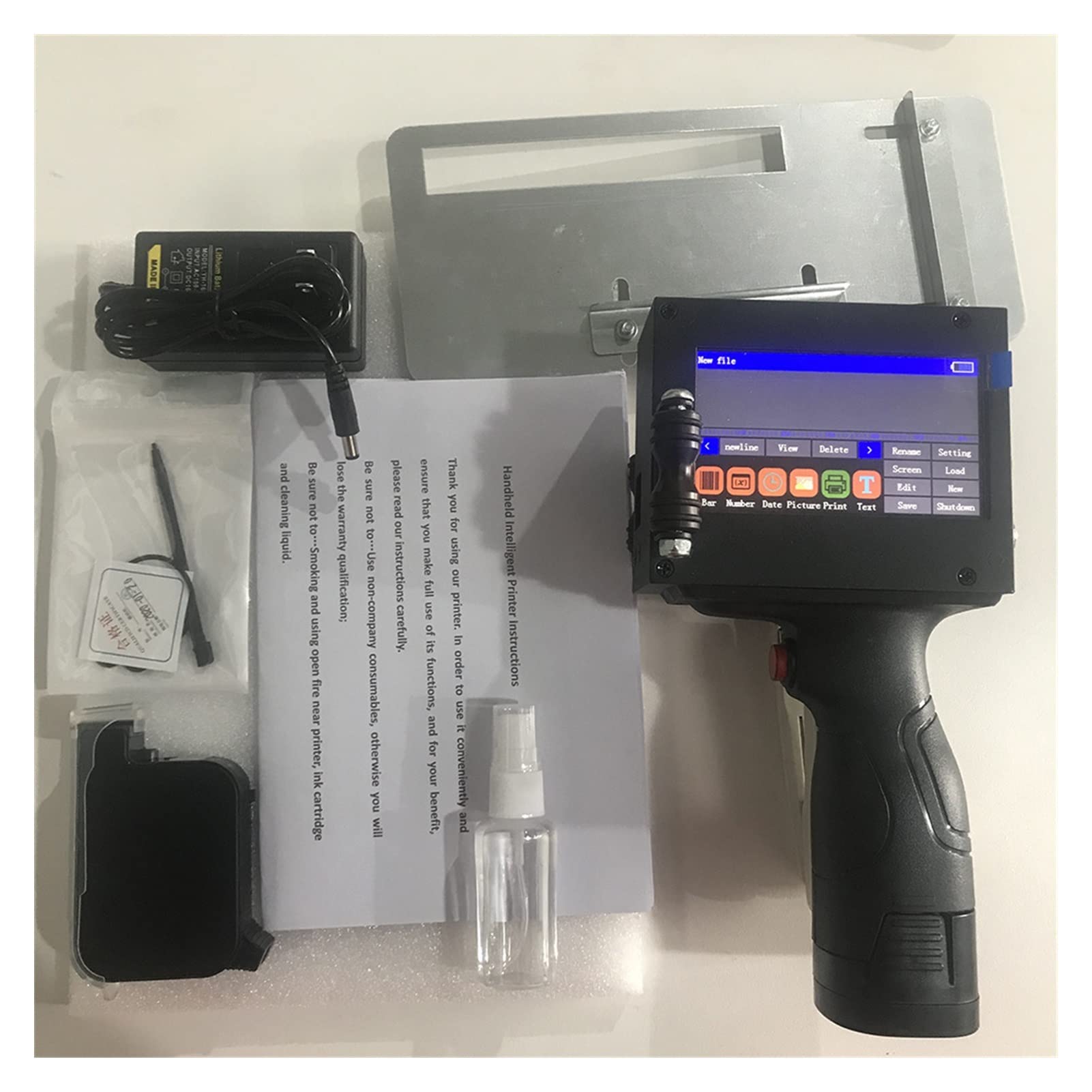 Drukarka inkjetowa 25.4mm Handheld Inkjet Drukarka Przenośne drewniane pudełko Karton Opakowanie drukarki atramentowej(25.4mm Bare metal)