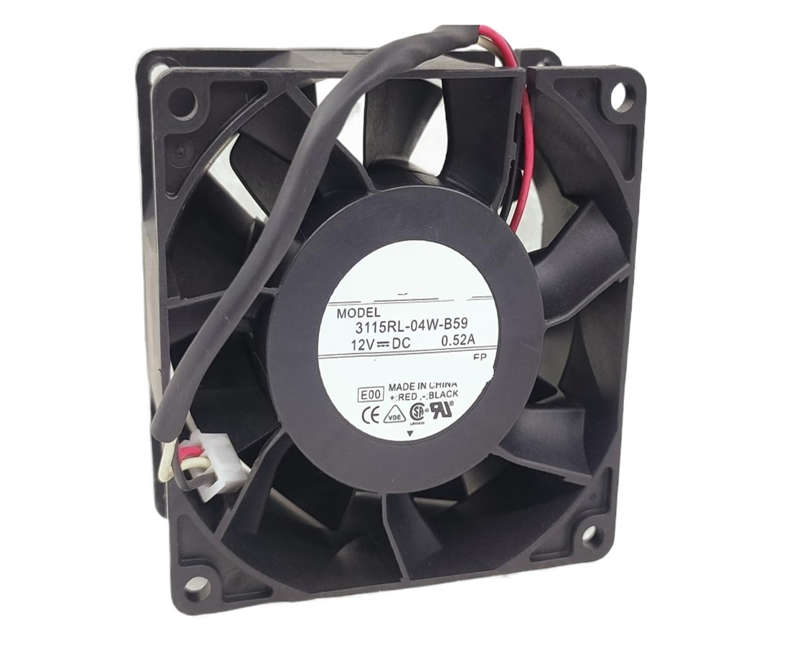 UITGVDQAT 3115RL-04W-B59 E00 DC 12V 0.52A 80X80X38mm Server Cooling Fan