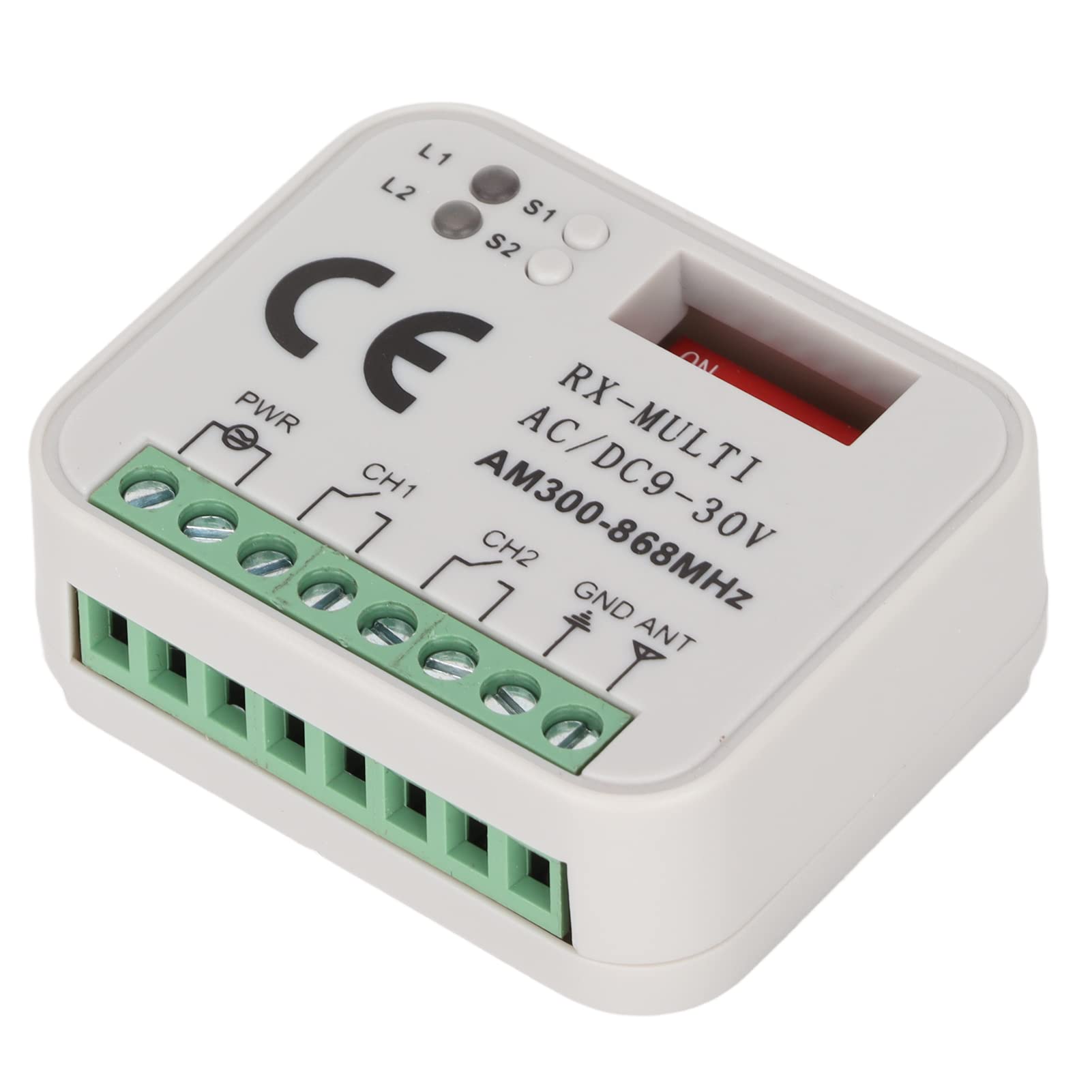 Módulo de conmutación de control remoto de 2 vías receptor multifrecuencia módulo inteligente multifrecuencia inalámbrico universal, 9 a 30 V, 300 a 868 MHz Afstandsbedieningen