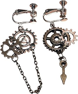 PARTISAN 2タイプ スチームパンク ピアス イヤリング ドロップピアス アクセサリー 歯車 ヴィンテージ風 ビンテージ風 ファッション アンティーク調 チェーン